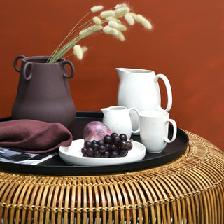 Round Ottoman Tray - Black