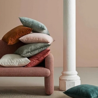 Cushion - Ava with Feather Inner - Ochre