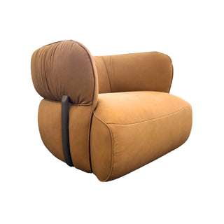 Brown armchair on a white background
