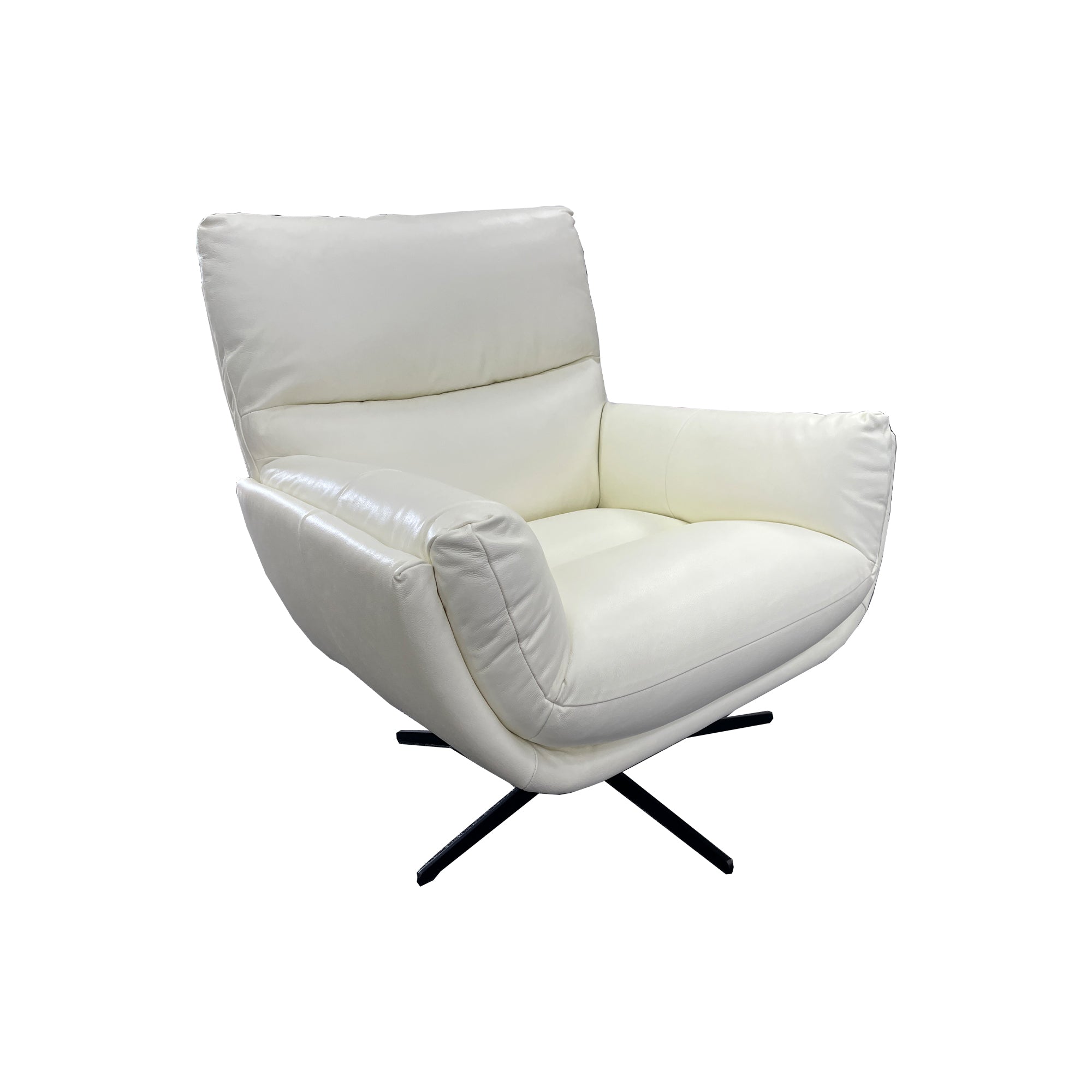 Bond Swivel Chair Urban Sofa in White Full Grain Protected Leather