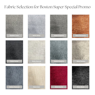 Boston 3+2.5 Seater - NZ Made - Pushka Midnight Fabric