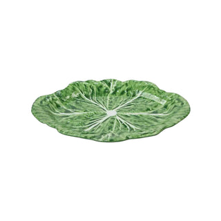 Melamine cabbage oval platter 50cm – green leaf design, durable lightweight serveware