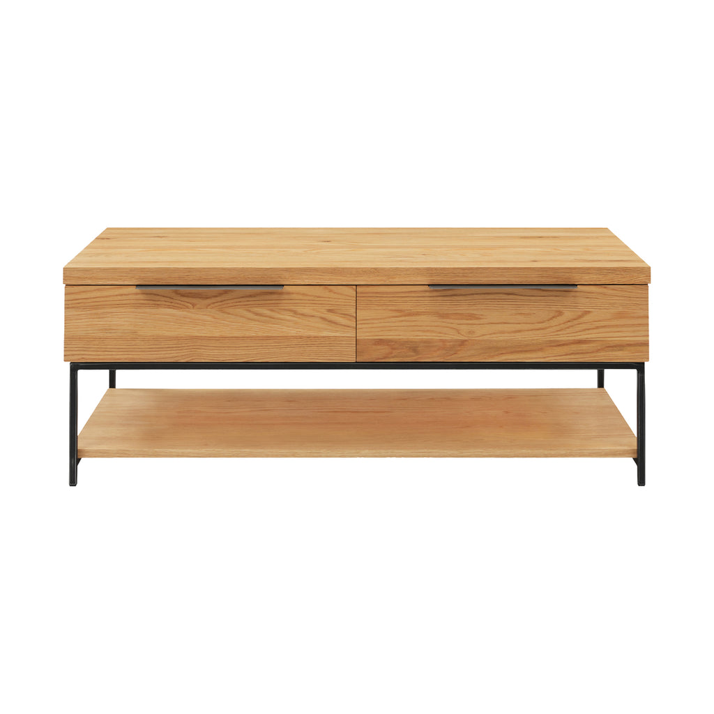 Calia Oak Coffee Table with 2 Drawers | FURNISH