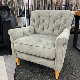 Captains Club Chair - Urban Sofa - Misty Grey Velvet Fabric