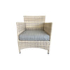 Cayman Outdoor Lounge Chair - Kubu Natural Rehau German Wicker - Sunbrella Natte Grey Chine Fabric