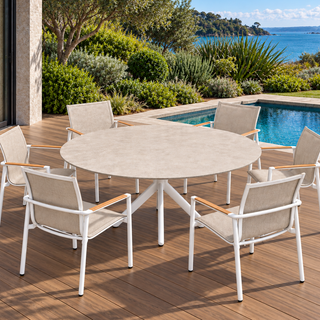 Madrid Round Outdoor Table - dia. 150cm - White