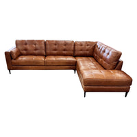 Chester Sofa Chse - 3 Seater Left + Corner Extension Chaise - Urban Sofa - Antique Tan Full Grain Natural Leather