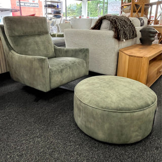 Cloud Ottoman - Forest Green Velvet