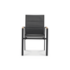 Como double sling outdoor dining chair with teak in charcoal