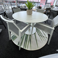 Piazza Round Outdoor Dining Table - White