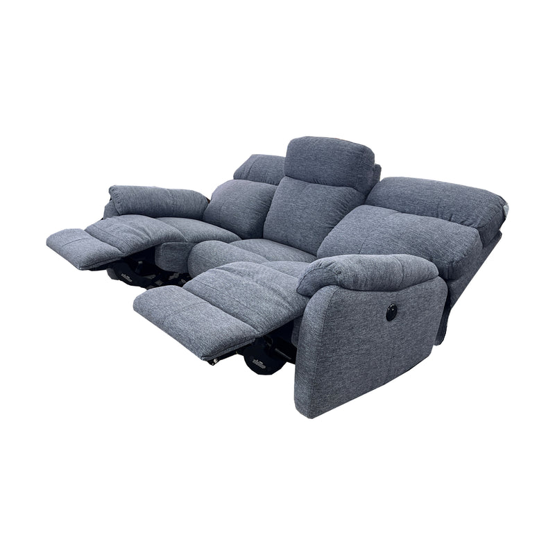 Cortez Electric Recliner Lounge Suite in Thunderstorm Blue Fabric