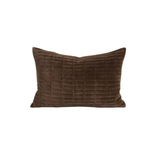 Chocolate Velvet Cushion on a white background