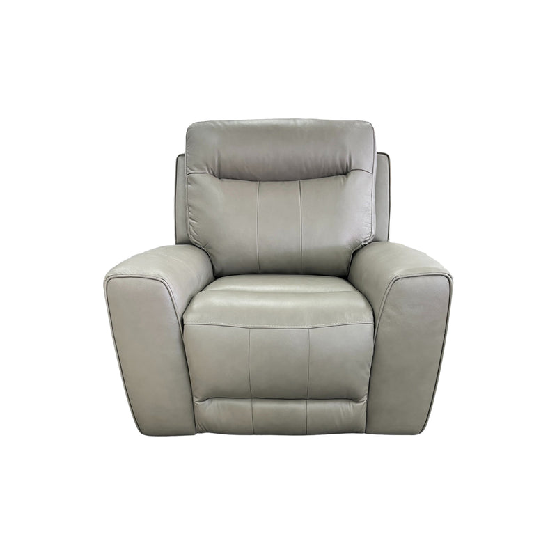 Denburn Recliner with Power Headrest in Atollo Grey Leather