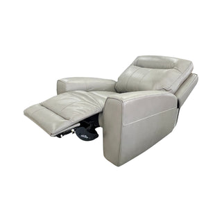 Denburn Recliner with Power Headrest in Atollo Grey Leather