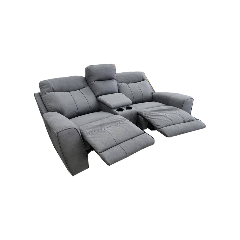 Denburn 3pc Cinema Set - Re+A/Bar+Re - Urban Sofa - Rhino Dark Grey Fabric