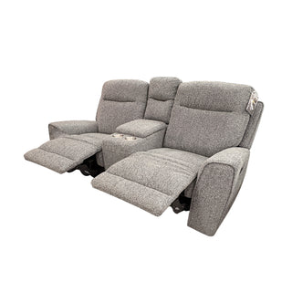 Denburn 3pc Cinema Set - Power Recliners and Headrests - Urban Sofa - Milan Granite Fabric