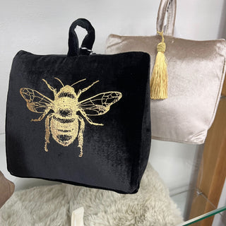 Doorstop - Black with Bee motif