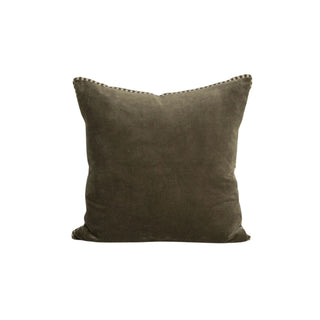 Thyme pillow with button details on a white background