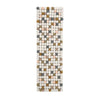 Long rectangular felt ball table runner in neutral tones – cream, beige, and grey