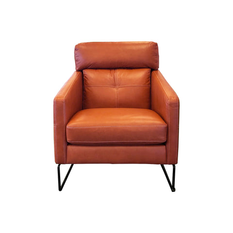 Hugo Steel Chair - NZ Made - NZ Tasman Settler Shanty Leather