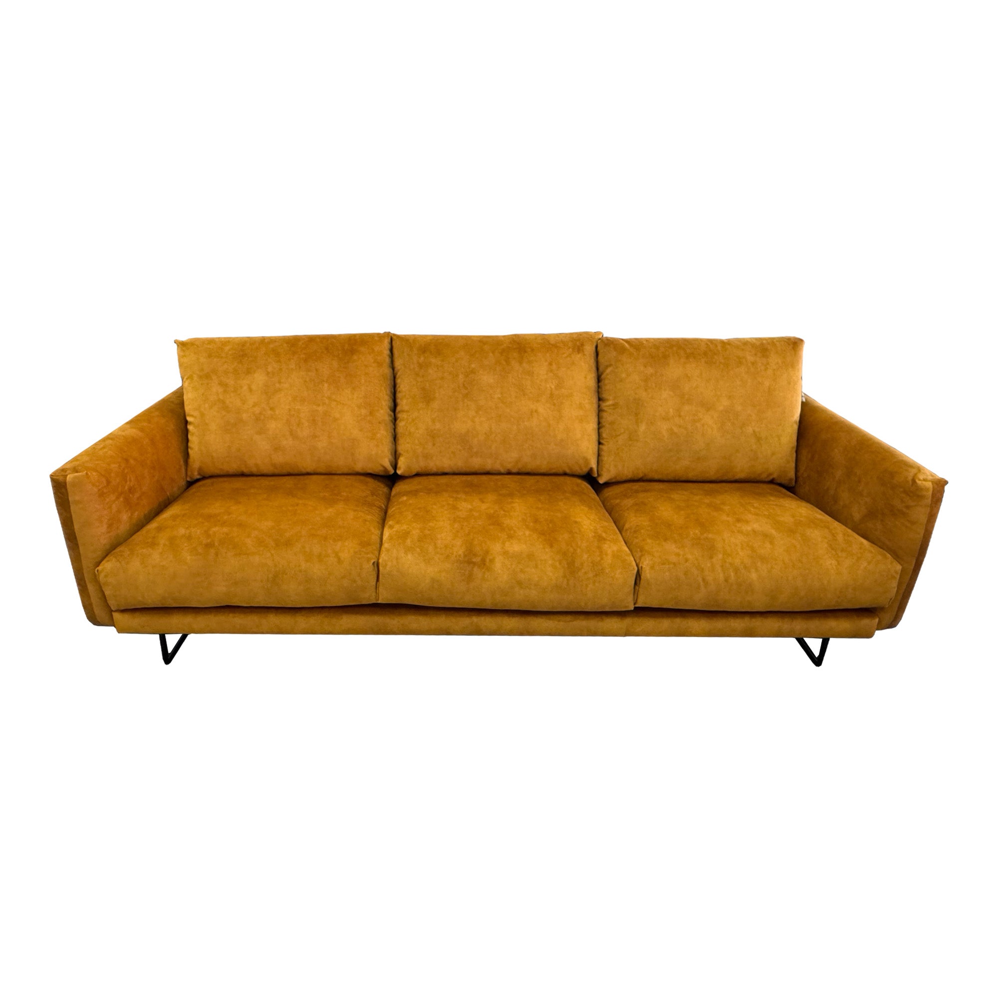 Gold sofa on a white background