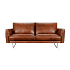 Brown leather sofa on a white background