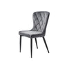 Granby Chair - Granite Velvet Fabric - Black Legs