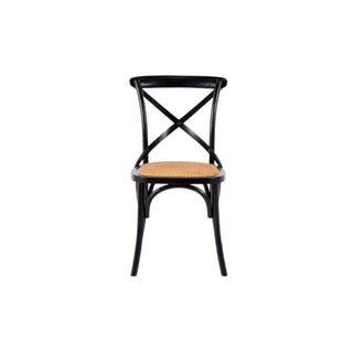 Hampton Dining Chair - Black Stained Oak - Black Metal Straps