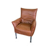 Brown leather armchair on a white background