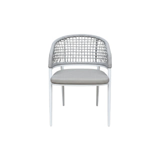 Front outdoor dining chair with rope detailing