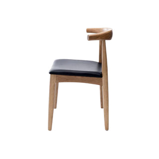 Jensen Chair in Solid Lacquered Oak with Black Seat