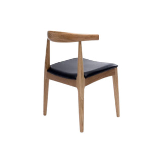 Jensen Chair in Solid Lacquered Oak with Black Seat