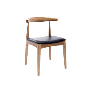 Jensen Chair in Solid Lacquered Oak with Black Seat