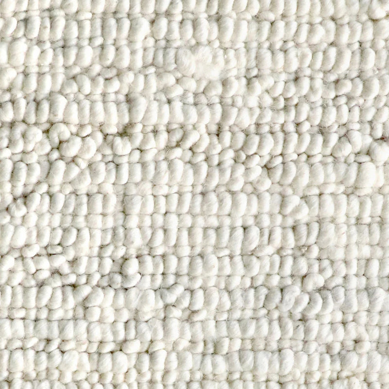 Close-up of textured rug 100% wool
