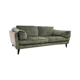Lawson 3-Seater Side View - Moss Green Velvet Fabric