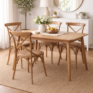 Luna Dining Table 130x80cm - American White Oak Timber - Danish Oil