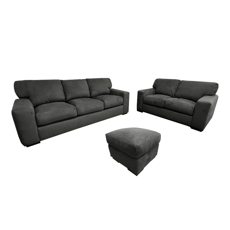 Luton Lounge Suite in Buffalo Charcoal Fabric