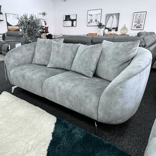 Modern Sofa rounded Misty Grey