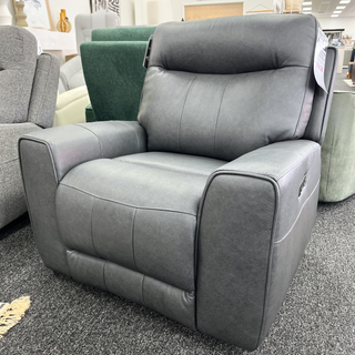 Denburn Leather recliner with Power headrests