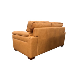 Brown leather sofa on a white background