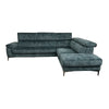 Marley Sofa Chaise - 3 Seater Left with Electric Recliner + Corner Extension Chaise Right - Urban Sofa Indigo Velvet Fabric