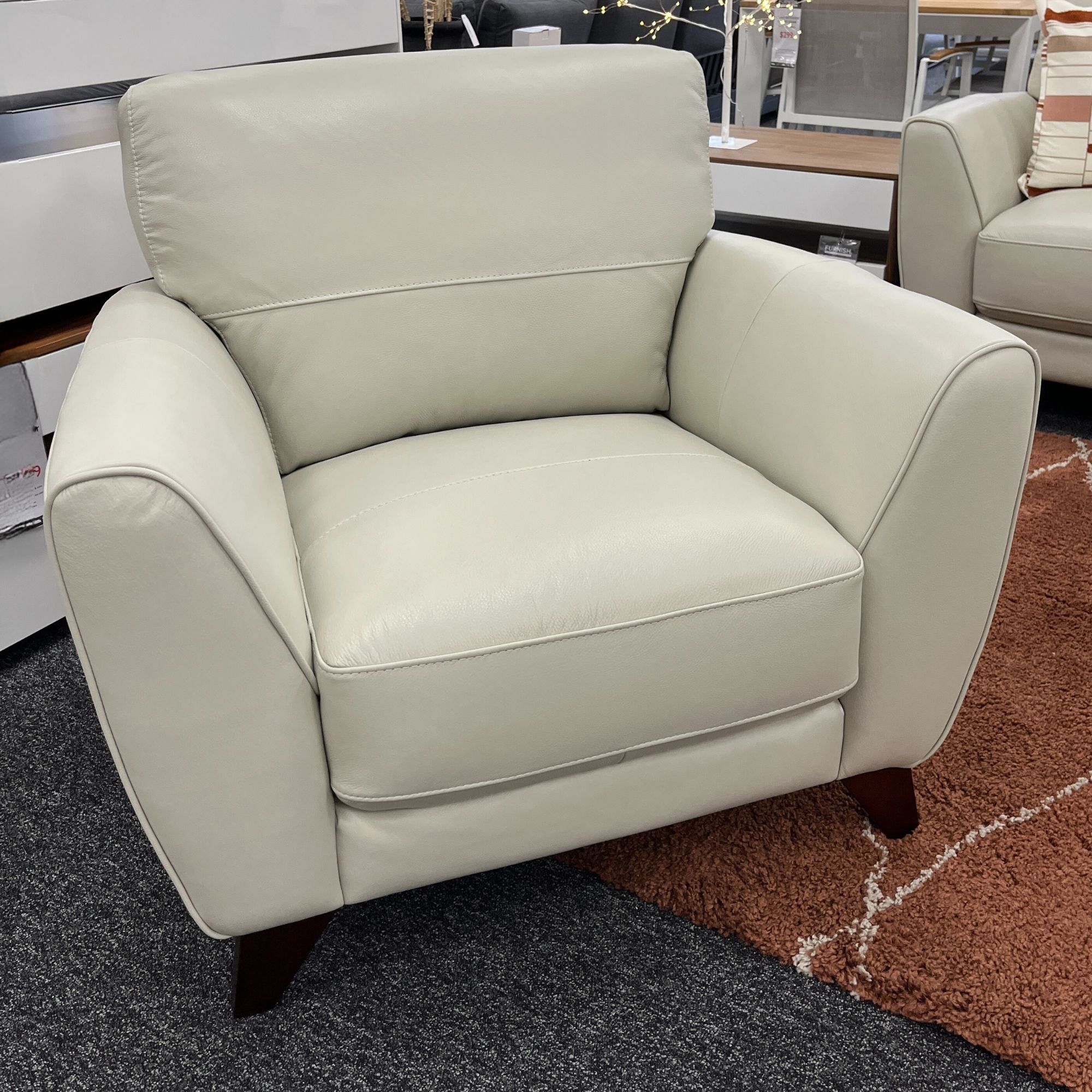 Marple Armchair in Taupe Leather