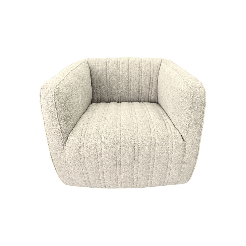 Marvy in Malhalm Ivory Boucle Fabric Swivel Chair