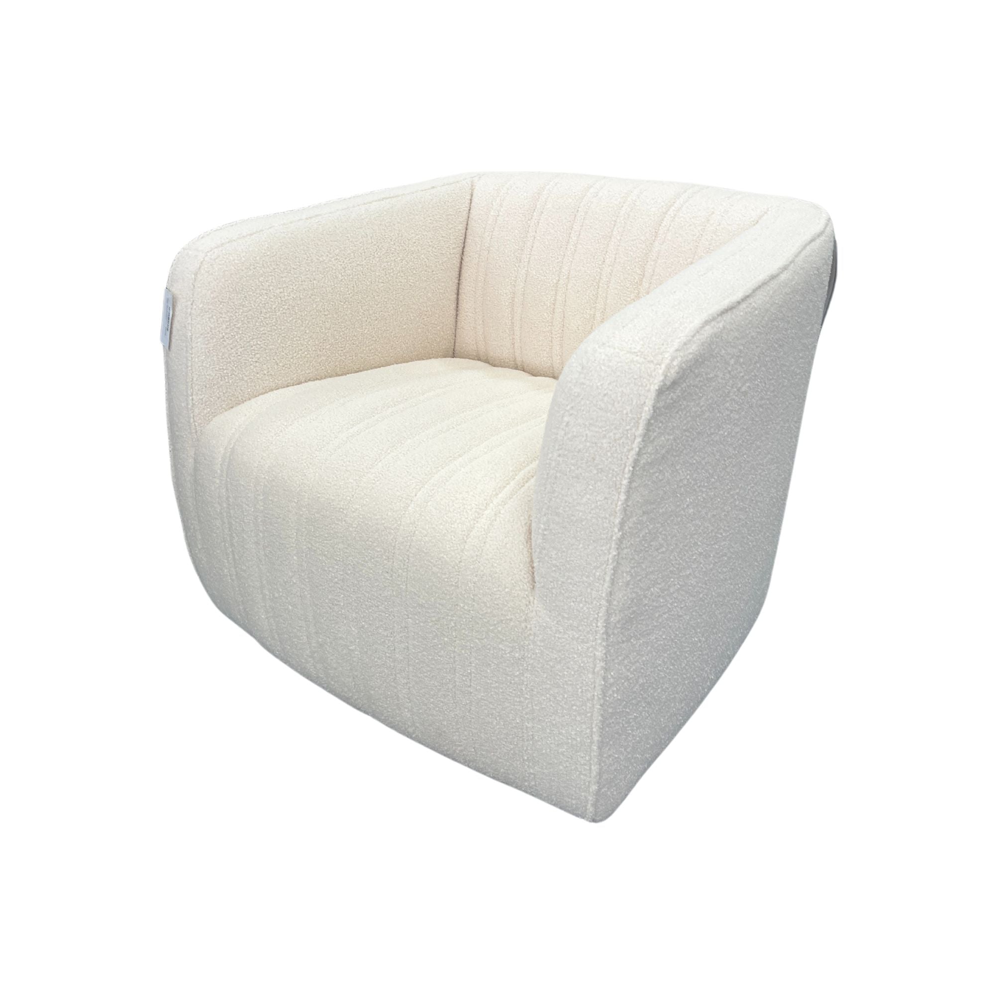 Marvy in Malhalm Ivory Boucle Fabric Swivel Chair