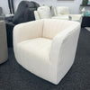 Marvy in Malhalm Ivory Boucle Fabric Swivel Chair