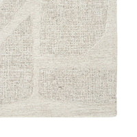 Close-up of a textured beige rug with a subtle pattern on a white background