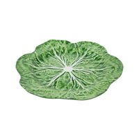 Melamine cabbage round platter 40cm – green leaf design, durable round serving platter