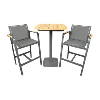 Moorea/Park 3pc Bar Setting - Charcoal