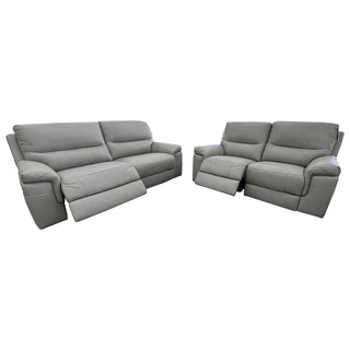 Morton 3ReRe+2ReRe Power Recliner Suite - Urban Sofa - Heavenly Mist Leather