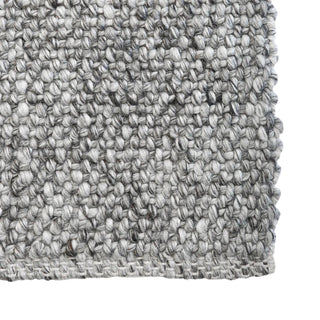 Close-up of a textured gray rug on a white background